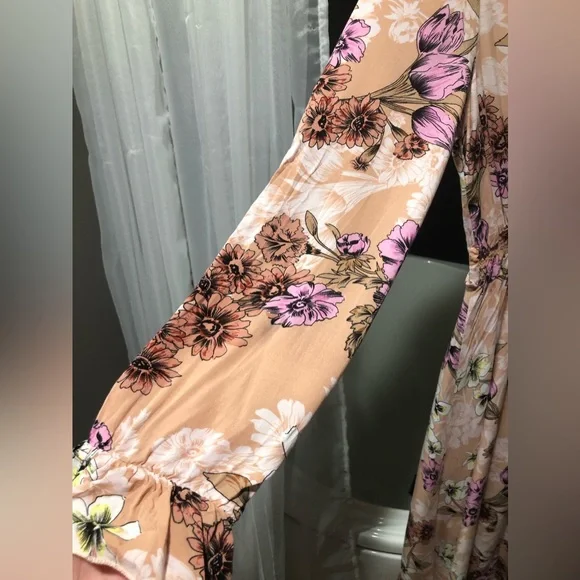 Jaase Peach & pink floral boho maxi dress - Picture 6 of 8